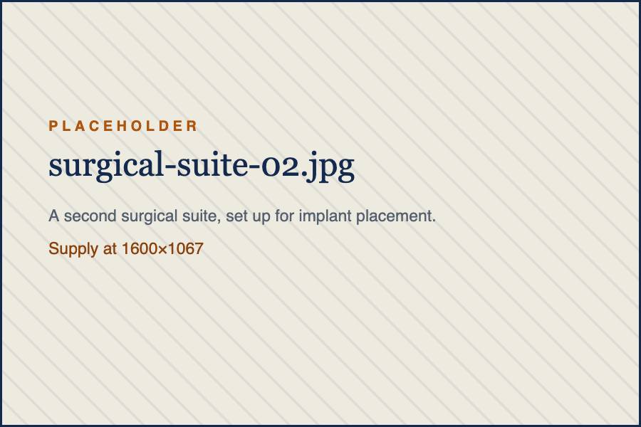 A second surgical suite, set up for implant placement.