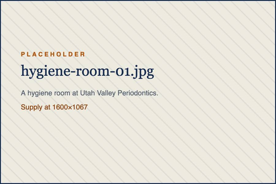A hygiene room at Utah Valley Periodontics.